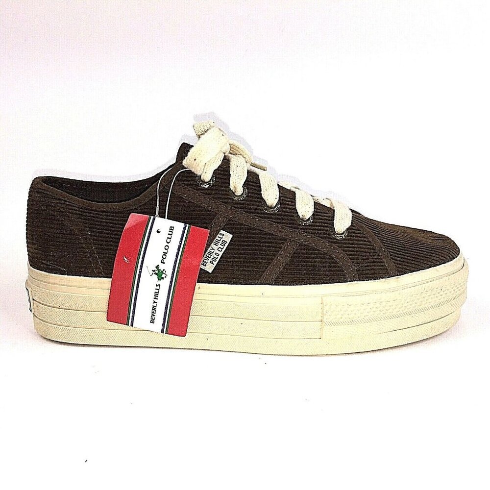 Beverly Hills Polo Club "Susie" sz 6 Brown Corduroy Womens Sneakers Shoes NWT